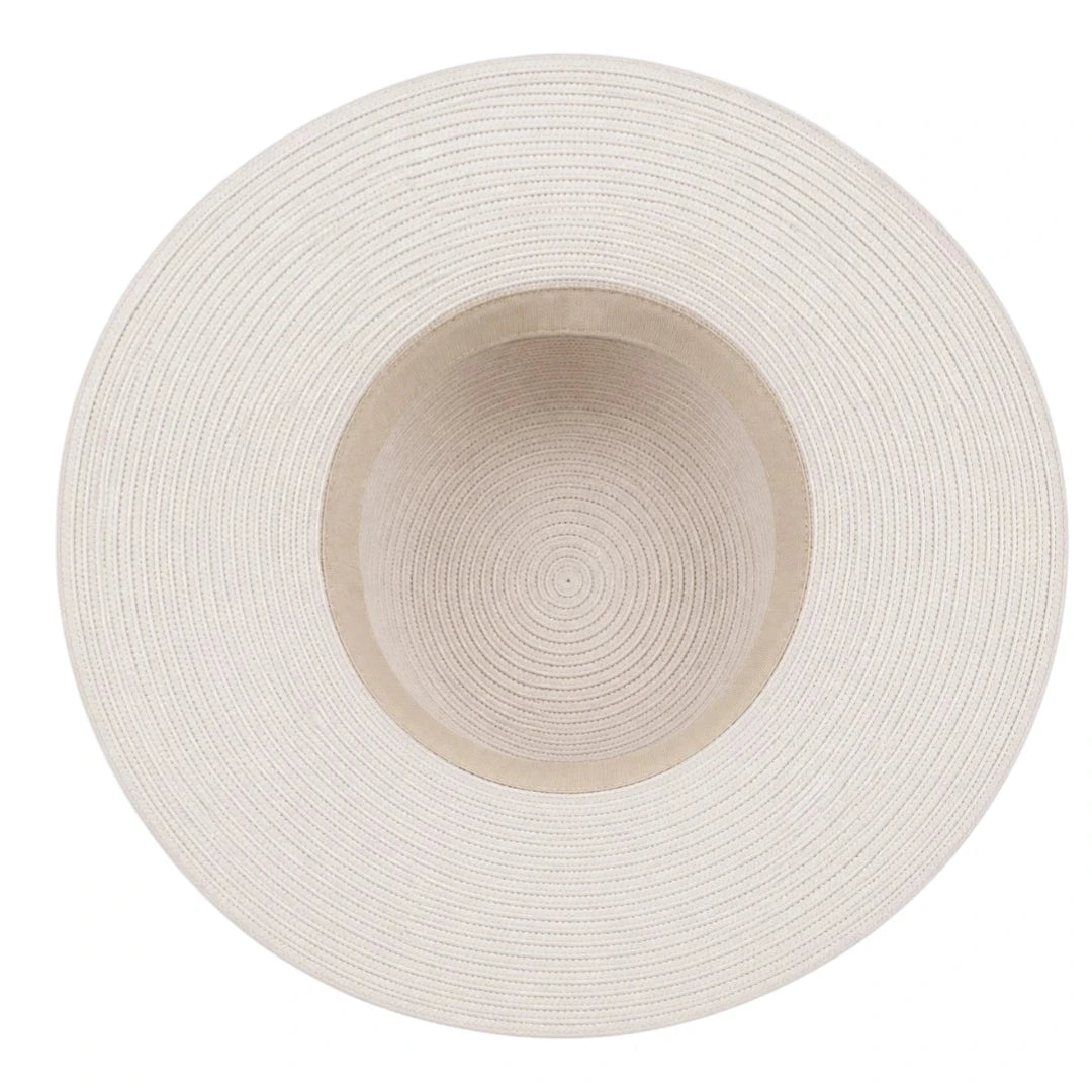 Minur Classic White Wide Brim Sun Hat Chin Cord
