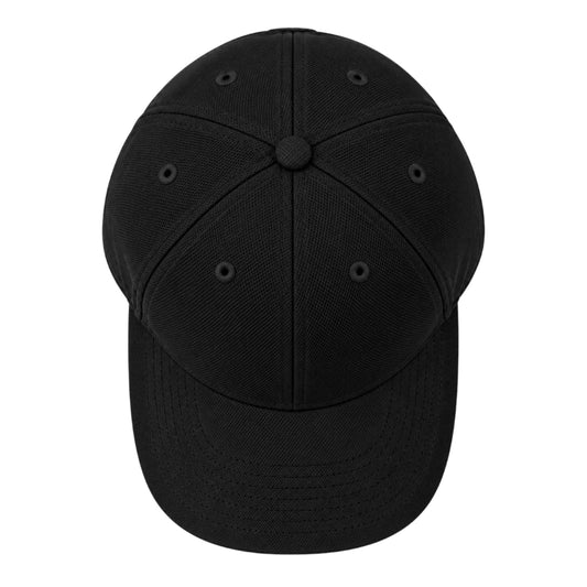Minur Classic Black Snapback Cap with Curved Brim