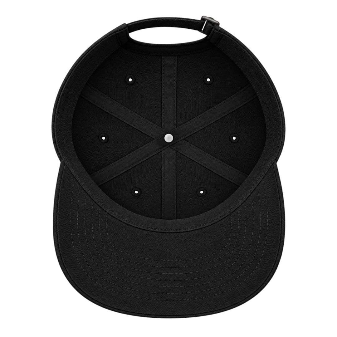Minur Classic Black Snapback Cap with Curved Brim