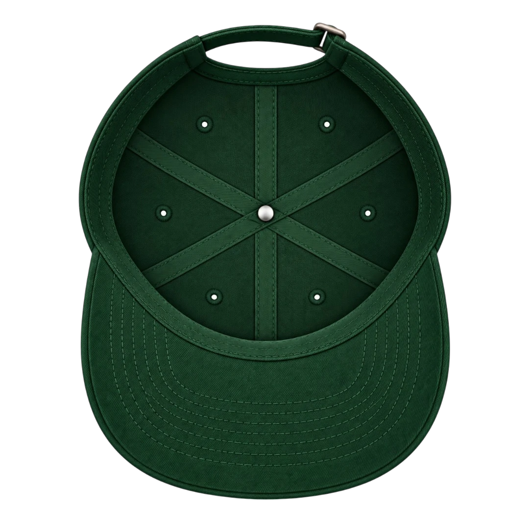 Minur Classic Dark Green Snapback Cap with Curved Brim