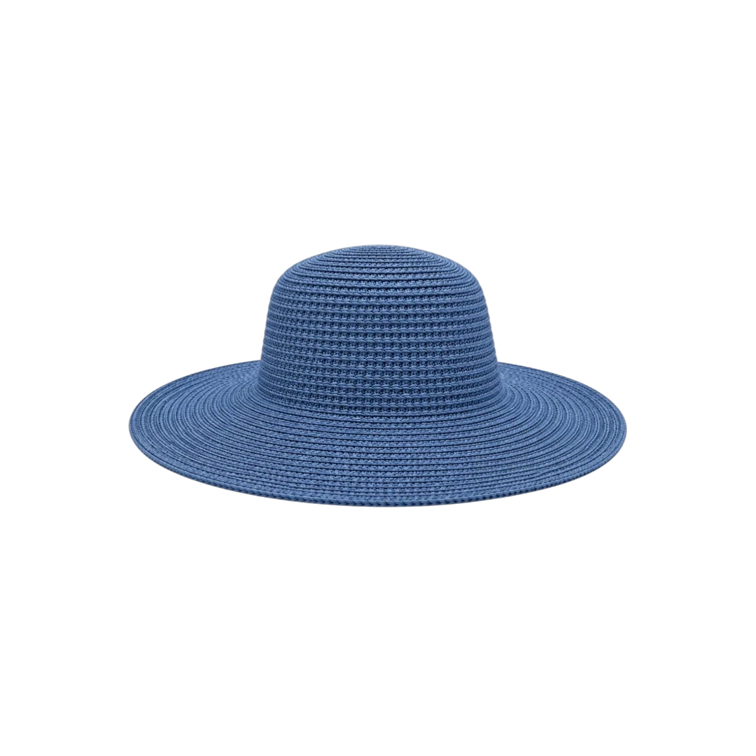 Minur Classic Blue Woven Wide Brim Summer Sun Hat
