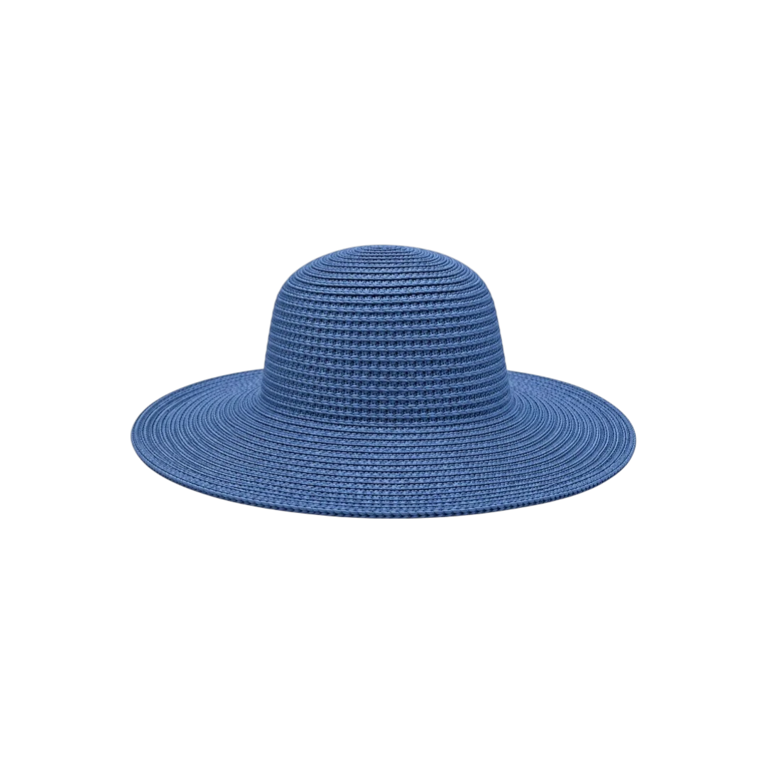 Minur Classic Blue Woven Wide Brim Summer Sun Hat