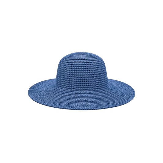 Minur Classic Blue Woven Wide Brim Summer Sun Hat
