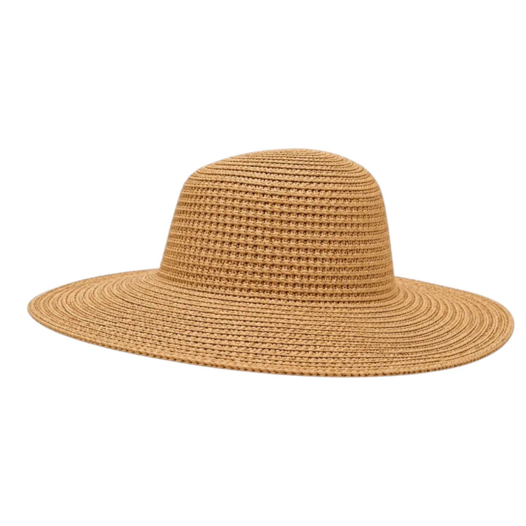 Minur Classic Natural Tan Woven Wide Brim Sun Hat