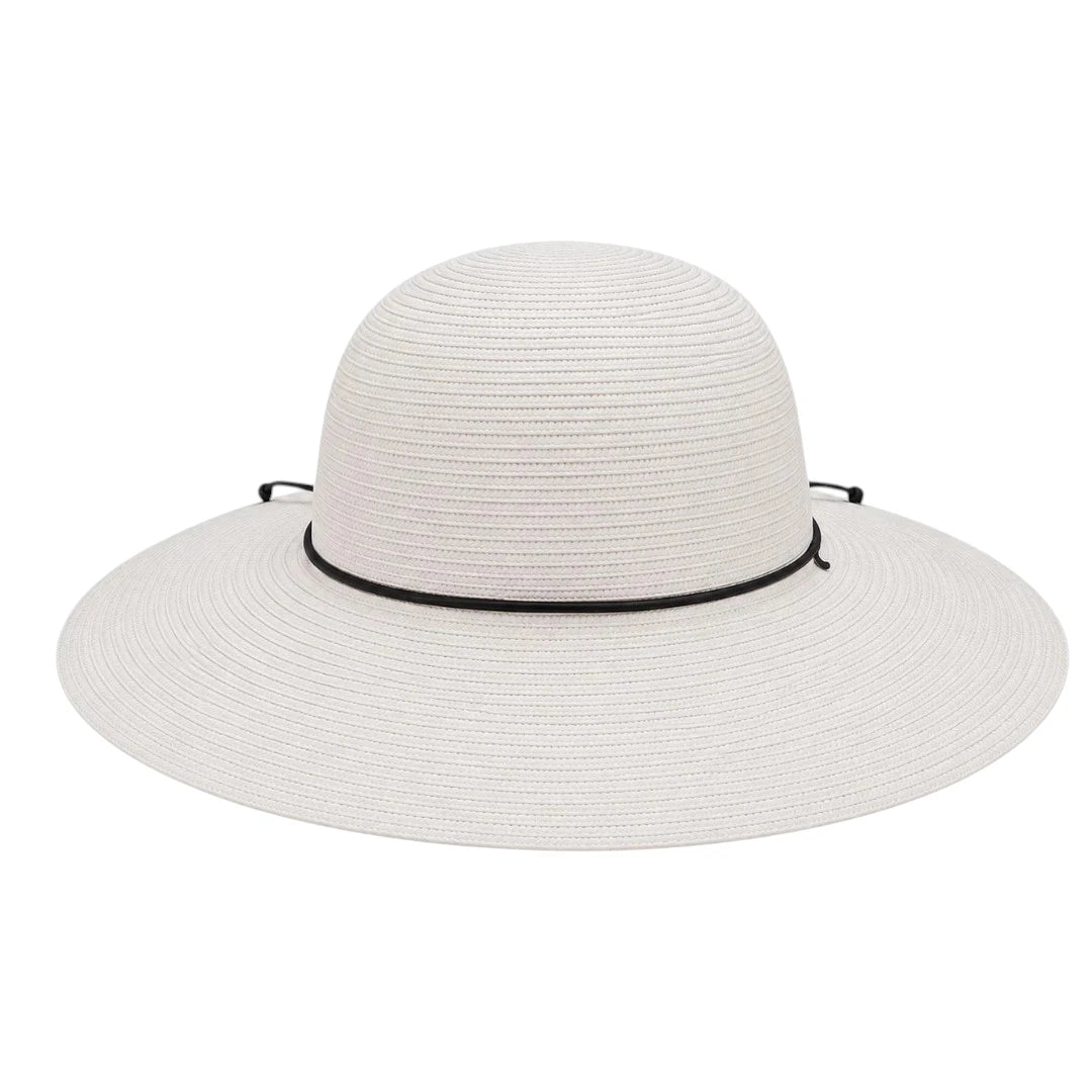 Minur Classic White Wide Brim Sun Hat Chin Cord