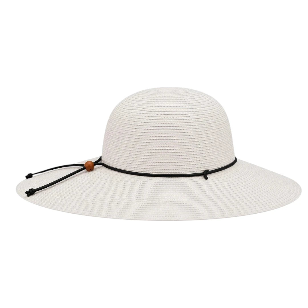 Minur Classic White Wide Brim Sun Hat Chin Cord