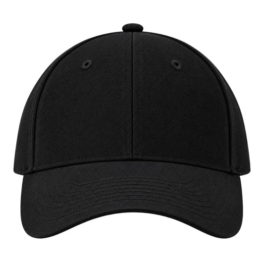 Minur Classic Black Snapback Cap with Curved Brim