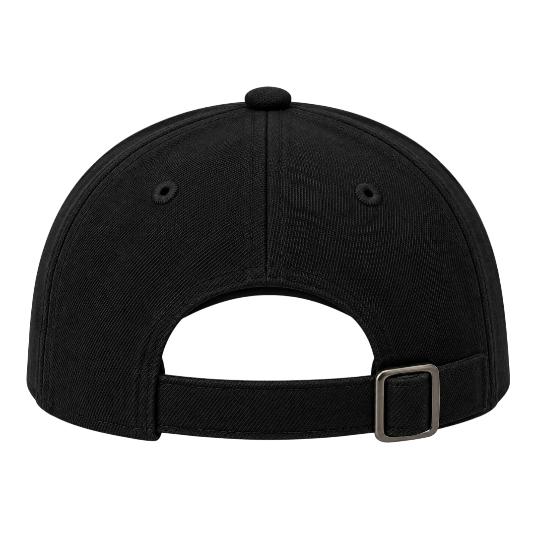 Minur Classic Black Snapback Cap with Curved Brim