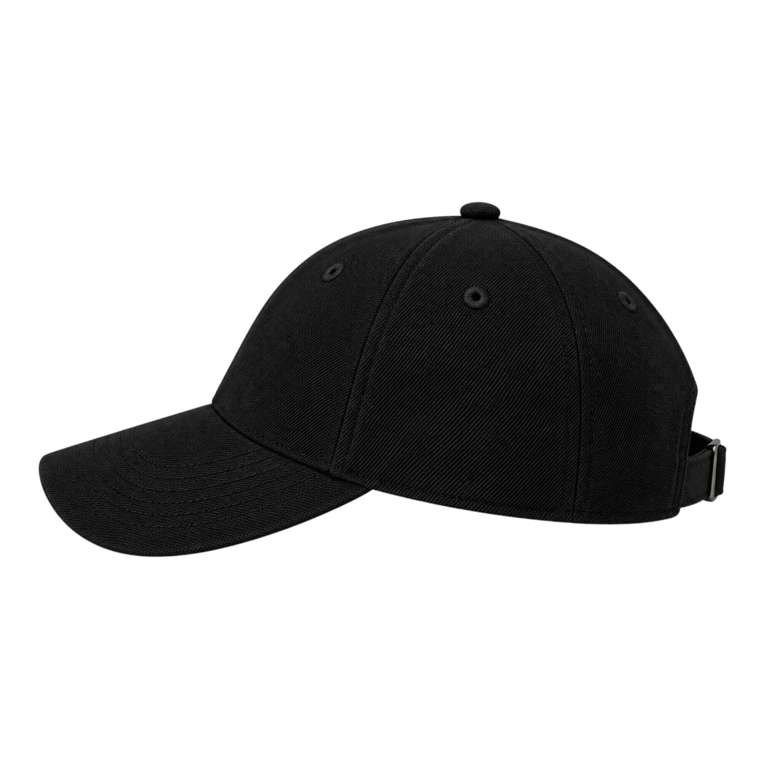 Minur Classic Black Snapback Cap with Curved Brim